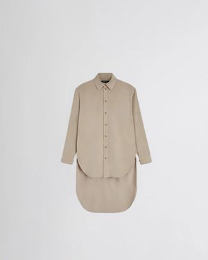 Phoebe Philo Chemise Allongée Asymétrique En Poly-Twill Trench Shirt - Natural