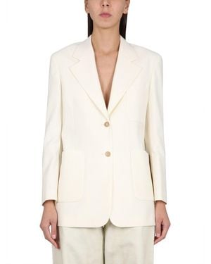 Palm Angels Blazer With Knit Detail - White