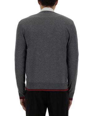 Gucci Cardigan Web Pattern Wool Sweaters - Gray
