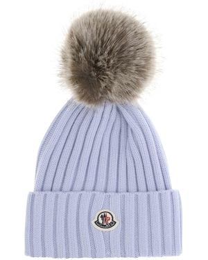 Moncler Pom Pom Wool Hat - White