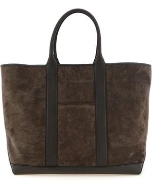 Tom Ford Suede Shopping Bag - Black