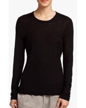 James Perse T-Shirt Manches Longues Col Rond Noir T-Shirts And Polos - Black