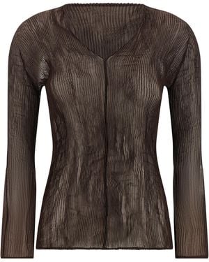 Issey Miyake Chiffon Twist 1 Top - Brown