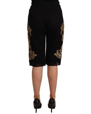 Dolce & Gabbana Lace Baroque Special Piece Shorts - Black