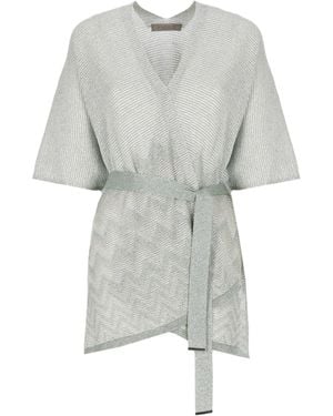 D.exterior Lurex Poncho - Grey