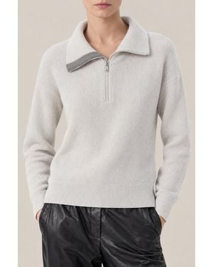Brunello Cucinelli Ice Wool Half Zip Jumper Clothing - Grey