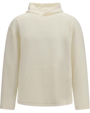 Rier Hooded Sweater Fleece Wool Ovis Aries - White