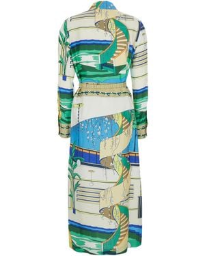 Tory Burch Shirtdress Printed Silk - Green
