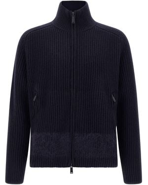 DSquared² Carded Wool Insert Cardigan - Blue