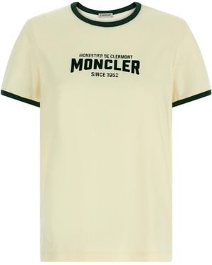 Moncler Flocked Logo T-Shirt - Yellow