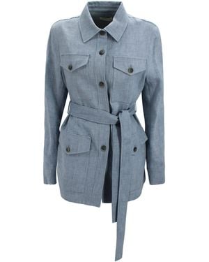 P.A.R.O.S.H. Jackets Linen - Blue
