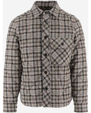 Woolrich Wool Blend Checked Shirt - Gray