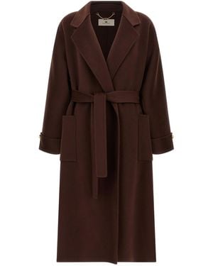 Elisabetta Franchi Dressing Gown Coat - Brown
