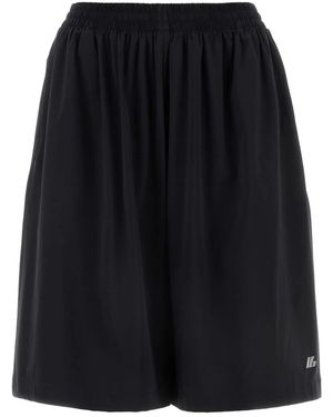 Balenciaga Logo-Print Track Shorts - Black