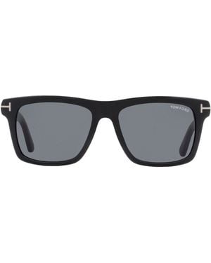 Tom Ford Rectangular Sunglasses Tf906N Buckley-02 01A 56Mm Ft0906 Plastic (Acetate) - Black