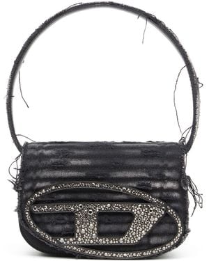 DIESEL 1Dr Denim Shoulder Bag With Used Effect - Multicolour
