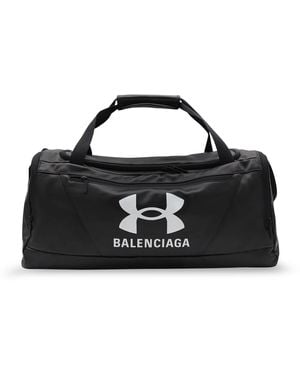 Balenciaga Maxi Logo Leather Duffle Bag - Black