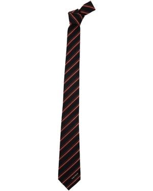 McQueen Tie With Striped Motif - Multicolour