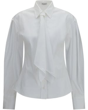 Brunello Cucinelli Cotton Blend Shirt With Tie Cotton; Polyamide; Elastane - Grey