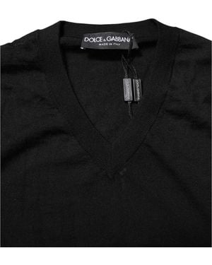 Dolce & Gabbana Embroidered Logo Pullover Jumper Virgin Wool Clothing - Black