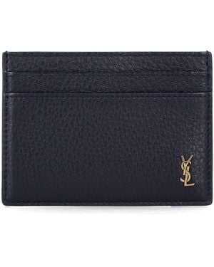 Saint Laurent Tiny Cassandre Card Case - Blue