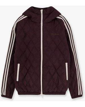 adidas Nylon Down Jacket With Iconic Side Stripes - Purple