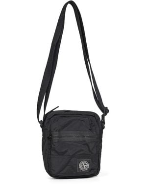 Stone Island Crossbody Bag Coated Nylon Resin Belt - Black
