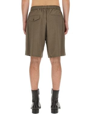 Helmut Lang Pull-On Shorts Rayon - Green