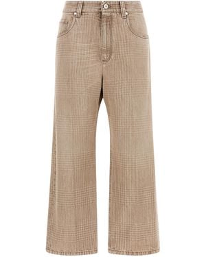 Brunello Cucinelli 'Prince Of Wales' Jeans - Natural
