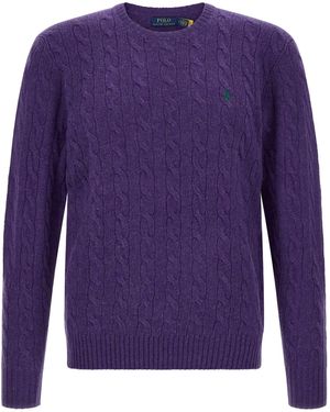 Polo Ralph Lauren Braided Wool And Cashmere Sweater - Blue