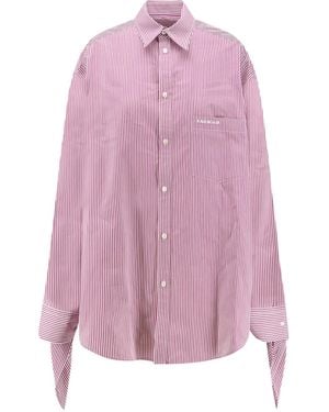 Balenciaga Knotted Cuffs Cotton Shirt - Pink