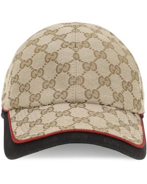 Gucci Gg Cotton Fabric Baseball Hat Polyamide; Polyester; E Hairbands - Natural