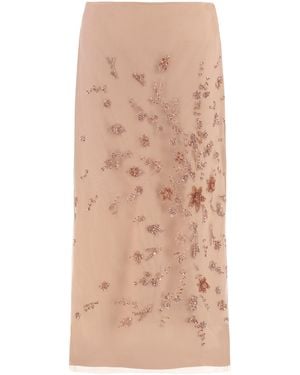 Fendi Tulle Skirt Silk - Natural
