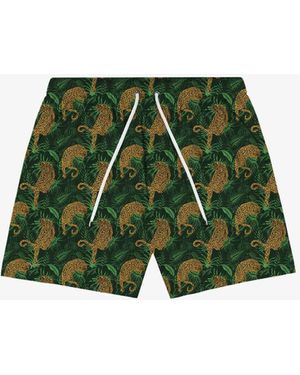 Larusmiani Swim Suit Panther Swimming Trunks - Green