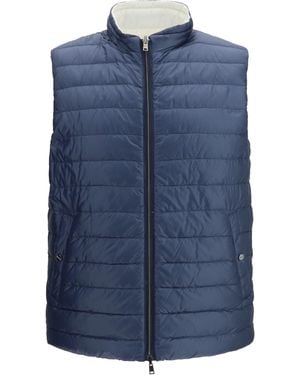 Herno Reversible Gilet Polyamide Down Jackets - Blue