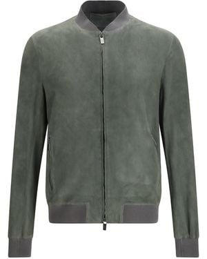 Salvatore Santoro Suede Jacket Calf Leather Bos Taurus - Grey