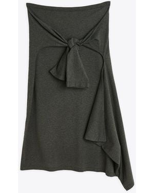 Our Legacy Sash Skirt Melange Jersey Skirt With Sleeves Detail - Green