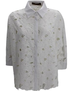 D.exterior Embroidered Sangallo Shirt - Grey