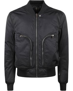 Rick Owens Zip-Up Bomber Jacket - Black