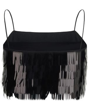 Self-Portrait Sequin Top - Black