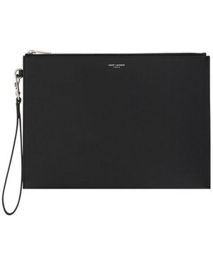 Saint Laurent Eastwest Pouch Clutch Smooth Leather - Black