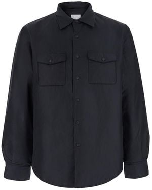 Aspesi Jacket High-Collar Tech Fabric Polyamide Coat - Blue