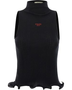 Fendi Ruffled Top - Black