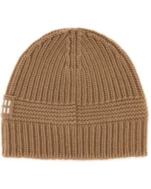 Miu Miu Biscuit Stretch Wool Beanie Hat - Brown
