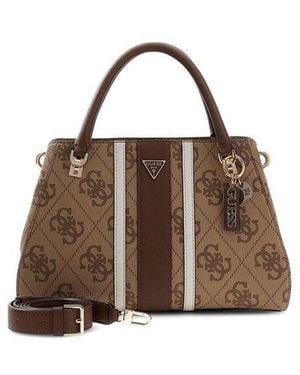 Guess Crossbody Bag Latte Logo- Logo/ Polyurethane Satchel-Bags - Brown