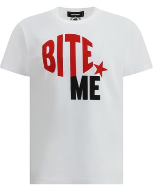 DSquared² T-Shirt Whit Maxi Print - White