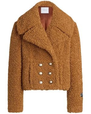 Patou Double Breasted Short Coat - Brown