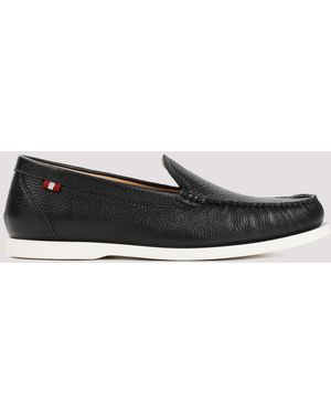 Bally Grained Deer Leather Nadim Mocassin - Black