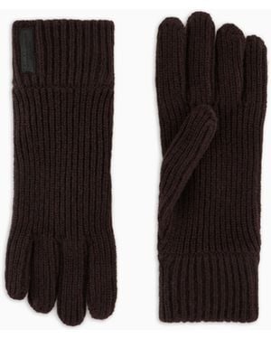Giorgio Armani Giorgio Armani Ribbed Knit Gloves - White
