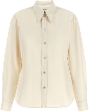 Lemaire Pointed Collar Cotton-Silk Shirt - Natural